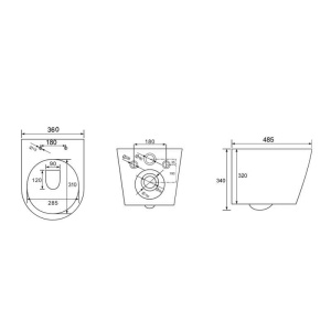 Vas WC suspendat Cleo Tornado cu capac softclose si quick-release 48.5 x 36 x 34 cm - Img 3