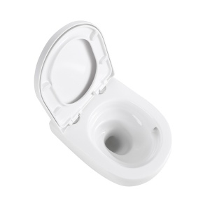 Vas WC suspendat Lake Tornado White Glossy, rimless cu capac softclose - Img 7