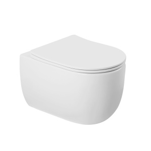 Vas WC suspendat Lake Tornado White, rimless cu capac softclose - Img 8