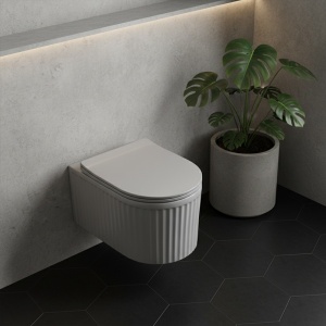 Vas WC suspendat Luma Gray rimless si cu capac soft close - Img 15