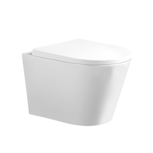 Vas WC suspendat Prima Tornado White TR-02, rimless cu capac din duroplast si inchidere softclose