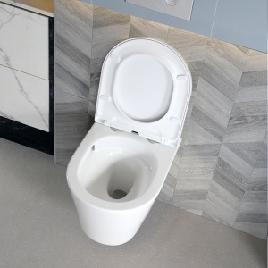 Vas WC suspendat Prima Tornado White TR-02, rimless cu capac din duroplast si inchidere softclose - Img 11