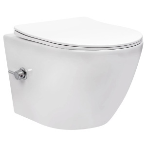 Vas WC suspendat REA Carlo Lux Rimless cu functie bideu - Img 11