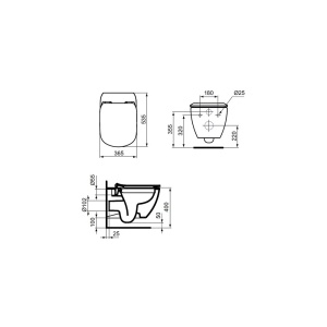 Vas Wc suspendat Rimless cu functie bideu alb Ideal Standard Tesi - Img 4
