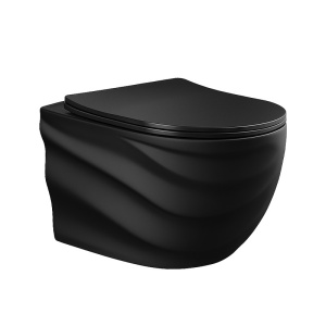 Vas wc suspendat Skal Tornado negru mat cu model si capac soft close