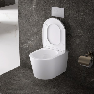 Vas wc suspendat Tornado Elite White, rimless cu capac din duroplast cu softclose - Img 2