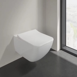 Vas wc suspendat Villeroy & Boch Collaro rimless cu capac softclose alb alpin