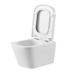 Vas WC suspendat Viva Tornado White, rimless, capac din duroplast cu softclose - Img 6