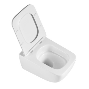 Vas WC suspendat Yuzu Tornado White, rimless cu capac softclose - Img 5