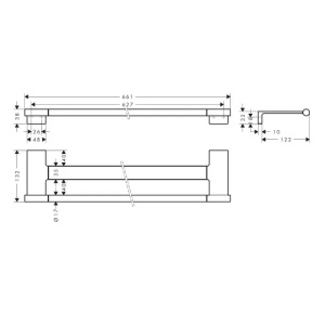 Bara dubla portprosop Hansgrohe AddStoris S bronz periat 661 mm - Img 2