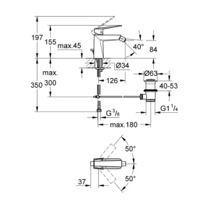 Baterie bideu Grohe Allure Brilliant M monocomanda antracit periat Hard Graphite - Img 4