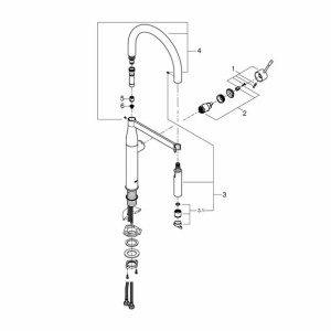Baterie bucatarie cu pipa flexibila Grohe Essence negru - crom - Img 2