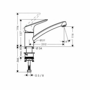 Baterie bucatarie Hansgrohe Logis 120 crom lucios - Img 3