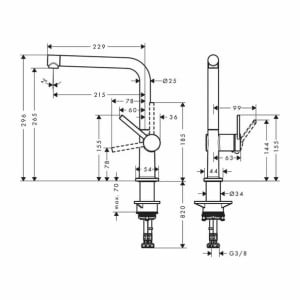 Baterie bucatarie Hansgrohe Talis M54 monocomanda crom lucios - Img 2