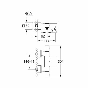 Baterie cada - dus Grohe Grohtherm Cube termostatica crom - Img 2