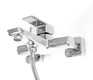 Baterie Cada REA ORIX CHROME, Montaj Pe Perete, 2 Functii De Curgere A Apei, Dus De Mana Inclus, Crom - Img 4