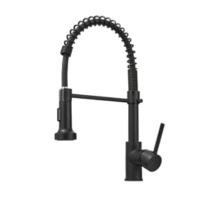 Baterie De Bucatarie PRO HELIX , Montaj Pe Chiuveta, Capat Ajustabil, Inaltime 53 Cm, Finisaj Negru Mat - Img 1