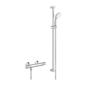 Baterie dus Grohe Precision Flow termostatata crom lucios cu set de dus