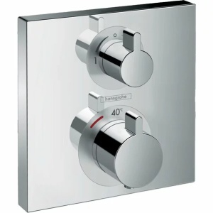 Baterie dus termostatata Hansgrohe Ecostat Square cu montaj incastrat 2 functii crom - Img 1