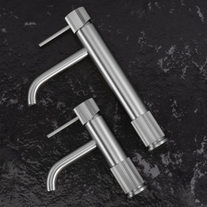 Baterie inalta pentru baie Rea Lungo Stripe Brush Nickel - Img 3