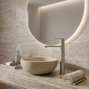 Baterie inalta pentru lavoar Rea Arcos Brush Nickel - Img 6