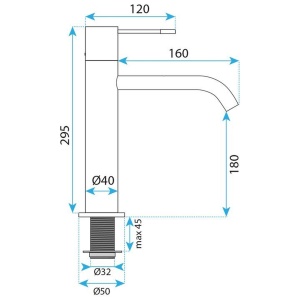 Baterie inalta pentru lavoar Rea Venti Brush Copper - Img 11