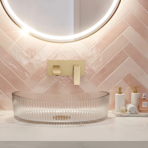 Baterie incastrata pentru lavoar Premium Rea Jow Brush Gold - Img 10