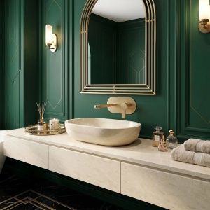 Baterie incastrata pentru lavoar REA Arcos Brush Gold - Img 5