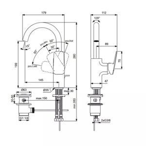 Baterie lavoar cu monocomanda si pipa pivotanta Ideal Standard Ceraplan BD235AA - Img 4