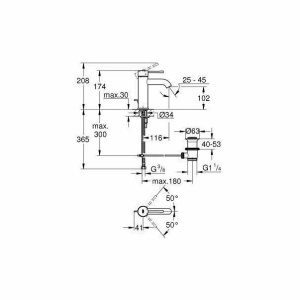 Baterie lavoar Grohe Essence New S crom lucios monocomanda - Img 2