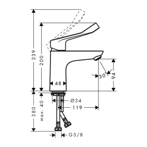 Baterie lavoar Hansgrohe Focus 100 monocomanda crom lucios - Img 2