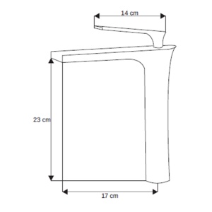 Baterie Lavoar Inalta PRO TAPER ZEVA, Montaj Pe Blat, Capat Fix, Inaltime 23 Cm, Finisaj Alb - Img 3