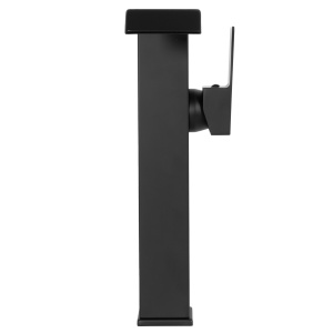 Baterie Lavoar Inalta REA KENT, Montaj Pe Blat, Capat Fix, Tip Cascada, Inaltime 28 Cm, Finisaj Negru Mat - Img 3