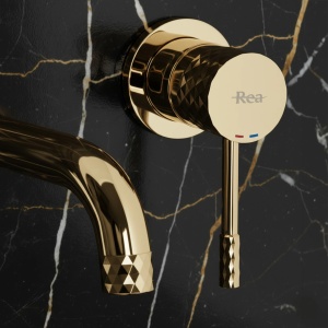Baterie lavoar incastrata Rea Lungo Diamond Gold + BOX - Img 2
