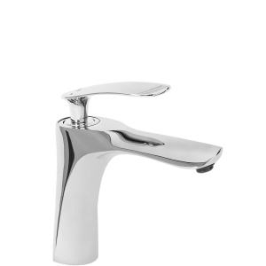 Baterie Lavoar REA ORBIT CHROM LOW, Montaj Pe Lavoar, Capat Fix, Monocomanda, Inaltime 17 Cm, Crom - Img 1