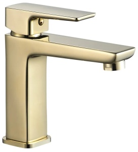 Baterie Lavoar REA ORIX GOLD LOW, Montaj Pe Blat, Capat Fix, Monocomanda, Inaltime 15 Cm, Finisaj Auriu - Img 5
