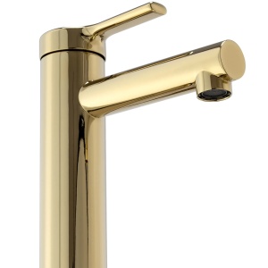 Baterie Lavoar REA PIXEL GOLD LOW, Montaj Pe Blat, Capat Fix, Monocomanda, Inaltime 16.5 Cm, Auriu - Img 3