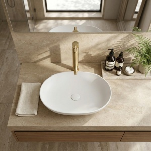 Baterie pentru baie inalta Rea Lungo Stripe Brush Gold - Img 7