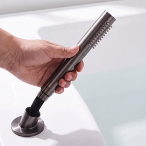 Baterie pentru cada cu 3 orificii Rea Lungo titan periat - Img 2