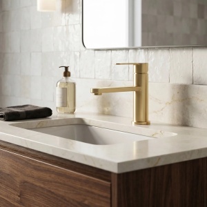 Baterie pentru lavoar Rea Arcos Brush Gold - Img 6