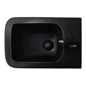Bideu suspendat Fluminia, porțelan sanitar, negru mat, 51 x 36,5 cm - Img 2