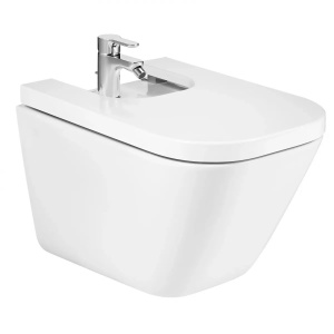Bideu suspendat Roca The Gap Square alb 54 x 35 cm - Img 2