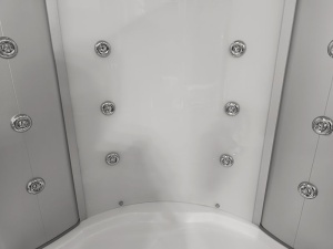 Cabină baie SPA alba cu hidromasaj MO-08150S și funcție de saună cu aburi 150 x 150 x 220 cm - Img 16