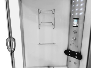 Cabina de dus cu cada si hidromasaj alba MO-08135, 135 x 135 x 220 cm - Img 3
