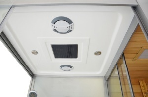 Cabina de dus cu hidromasaj si functie de sauna cu abur, sauna uscata 180 x 110 x 223 cm alb/lemn - Img 15
