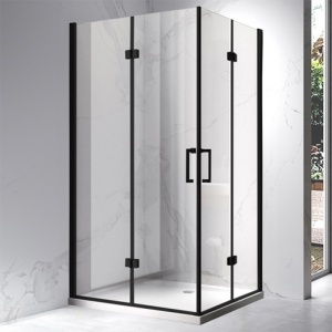 Cabina de dus dreptunghiulara cu usi duble rama neagra KZ12D-BL 120 x 80 cm - Img 2