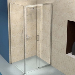 Cabina de dus dreptunghiulara din sticla securizata 6 mm si rame cromate KZ103B 110 x 80 cm - Img 14