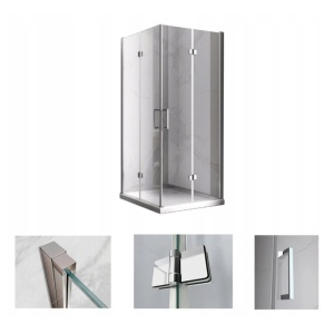 Cabina de dus dreptunghiulara din sticla securizata cu cadita de dus neagra KZ12B/ST03A 100 x 80 cm - Img 16