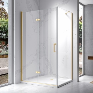 Cabina de dus dreptunghiulara din sticla securizata cu rame aurii K220F 120 x 90 cm - Img 2