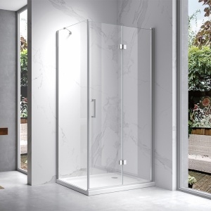Cabina de dus dreptunghiulara din sticla securizata cu rame cromate KZ20D 100 x 80 cm - Img 3